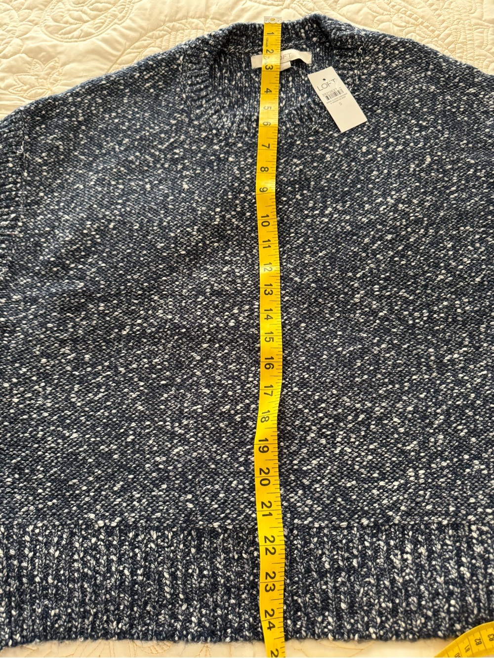 Loft NWT Navy Speckled Knit Sweater Vest - Picture 4 of 6